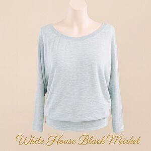 WHBM Dolman Sleeve Lightweight Sweater Quiet Luxury Minimalist Coastal Small